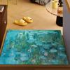 Felpudo de Puerta Alfombra de Piso Decorativa Versátil de Franela Secado Rápido Absorbente Suela Antideslizante Microfibra de Baño Pintura al Óleo Lotus M-Monet