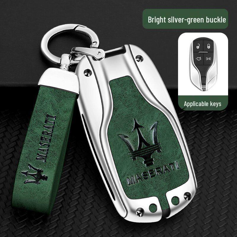 Maserati Quattroporte, Levante, Ghibli Metal Leather Key Case Protective Shell