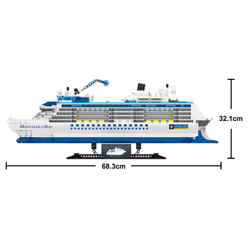 Plastic Building Blocks Luxury Cruise Boat Zhegao Building Bricks Juguetes Funtoys For Girl Gift Adult Present 01030
