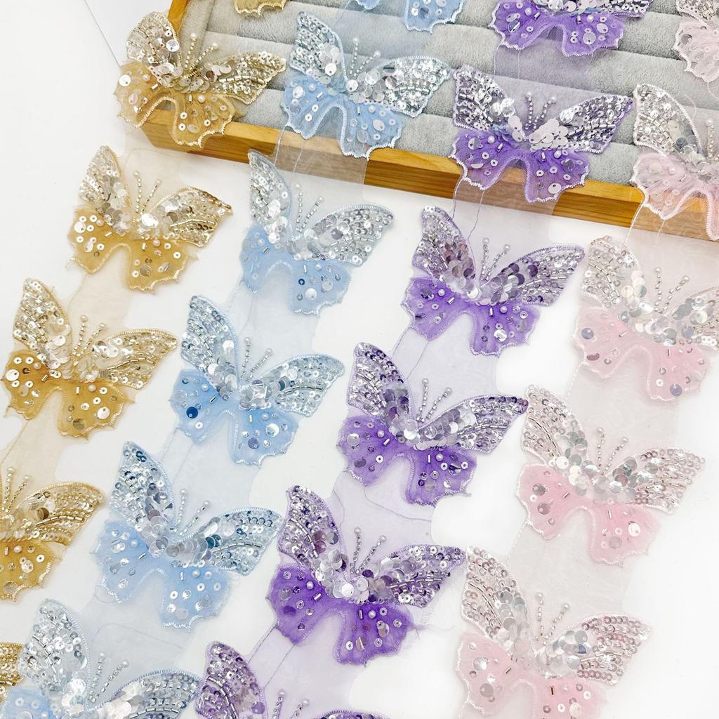 Eye-Catching Sequins Butterfly Applique for Clothes Hat Sewing Patches DIY Scarf Wedding Dress Decors Accessories