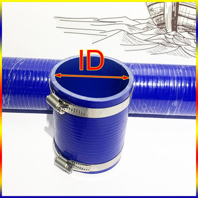 ID50-60mm Intercooler Tube Pipe Coolant Hose Straight Silicone Length10-58cm High Temperature High Pressure Turbo Send 2 Clamps
