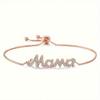 1 Exquisite and Elegant "mom" Letter Bracelet Set with Shiny Zircon, Luxurious Adjustable Drawstring Jewelry Bracelet, Mother's Day Thanksgiving Gift