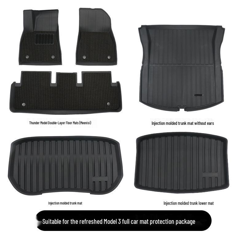 TPE Floor Mats for Tesla Model Y3 Interior - Complete Set for New Car Modification