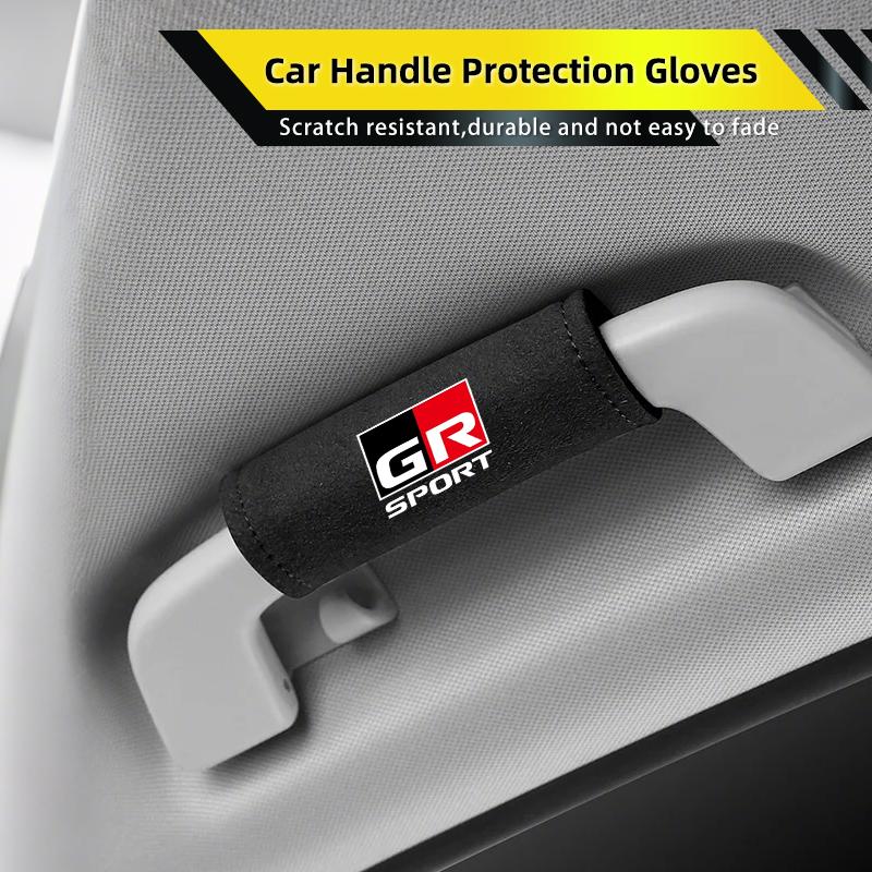 Car Interior Roof Handle Cover Suede Roof Grab Handle Grip For S9 GR Sport Corolla Yaris Camry Prius RAV4 CHR Accessories JH9
