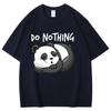 Do No Thing Letter Printed Women Cotton Tshirts Tired Sleeping Panda Short Sleeve Shirts Summer Round Neck Tee Shirt Casual Tee
