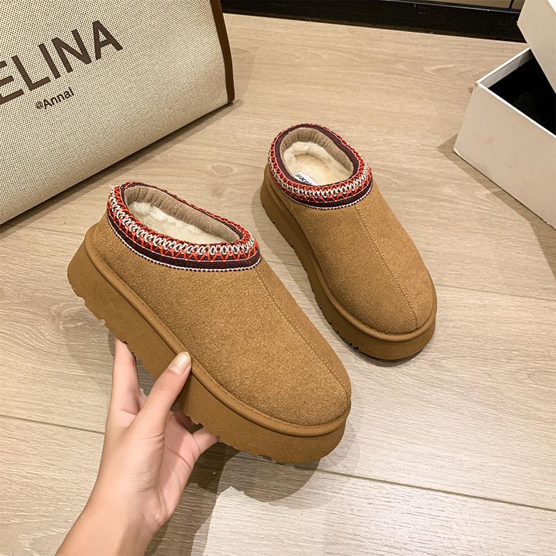 Processing custom winter cotton shoes without bag heel non-slip thick sole heightening explosive product piled thickened cotton boots women