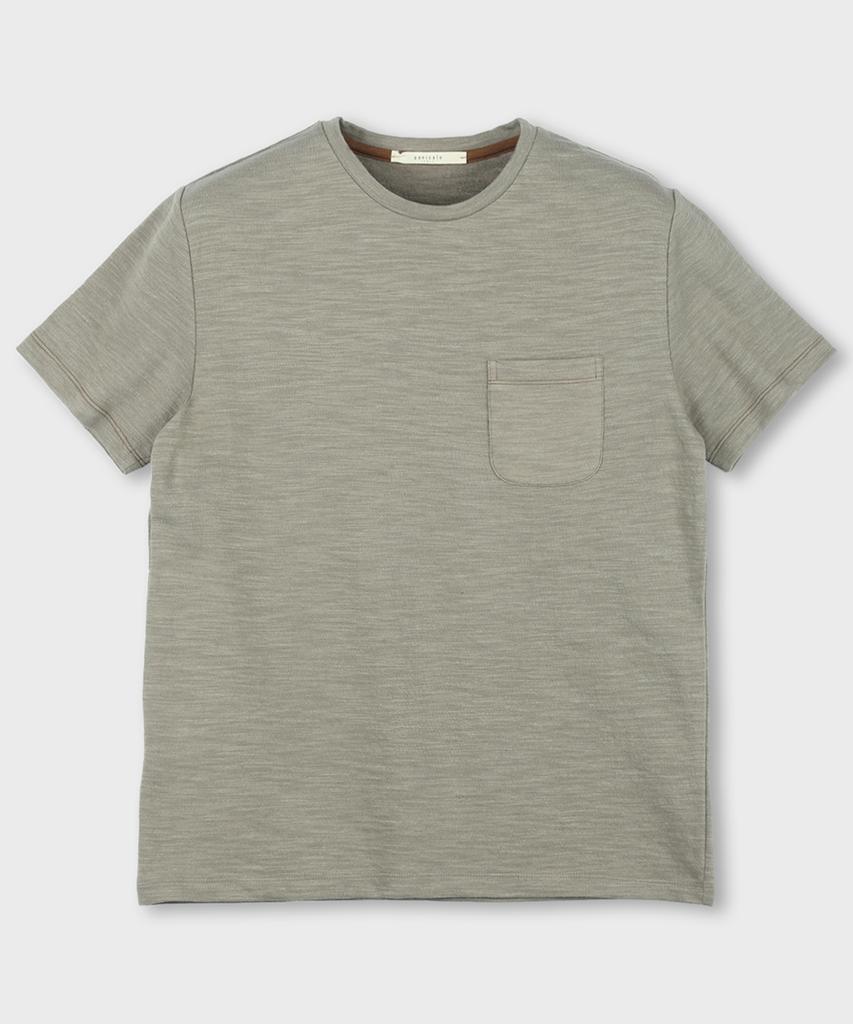 PANICALE Stitch Pocket Round Cotton T-Shirt 9 Colors (B Type)