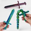 New 3D Printed Sword Movable Joint Simulation Sword Figurine Creative Home Office Desktop Ornament New Year Gift Crafts Gift