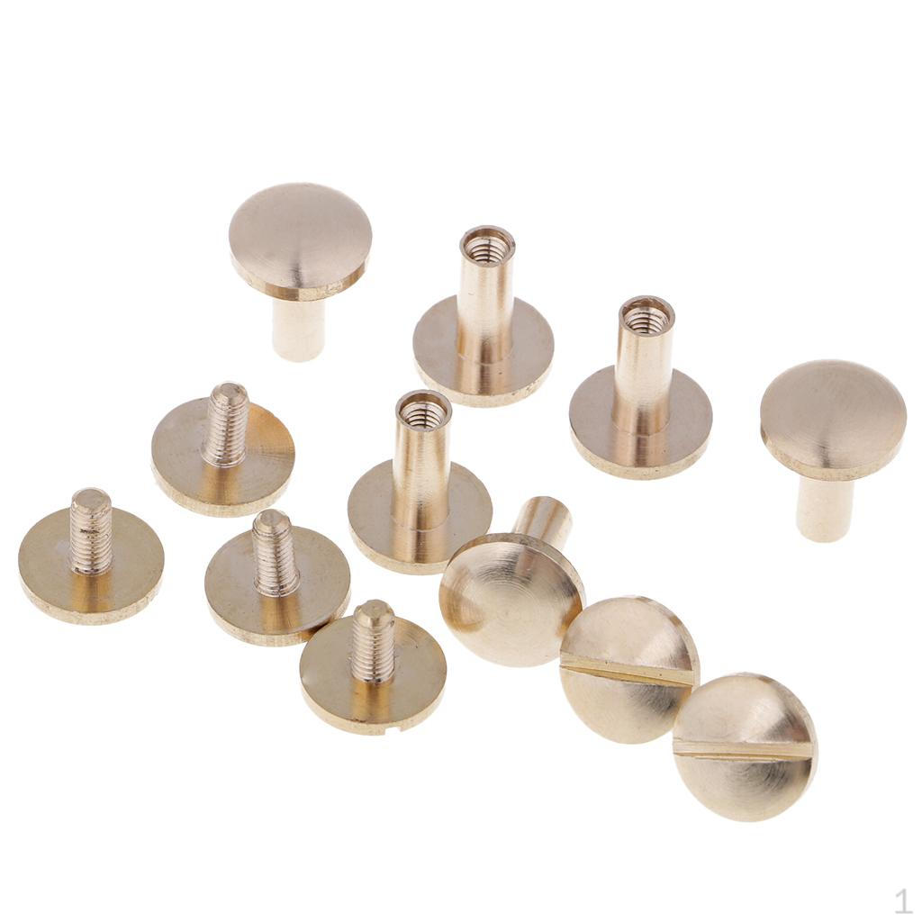 6 Brass Button Nail Rivet Leather Crafts Embellishment