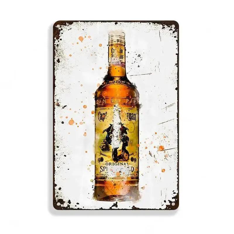Vintage Rum Brand Metal Tin Sign Pin Up Girl Poster Metalowe znaki Man Cave Home Garage Metalowa tabliczka ścienna Dekoracja z blaszanego znaku