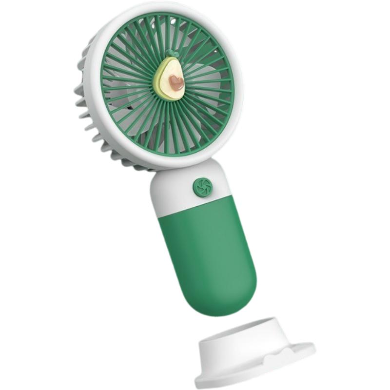 

Держатель для мобильного телефона Ручной вентилятор Открытый портативный мощный ветер Мини Креативный настольный фруктовый электрический вентилятор зелёный