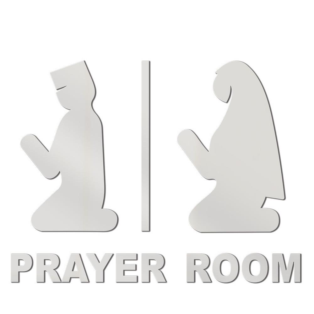 3D Prayer Room Sign Sticker Acrylic Mirror Surface Eid Decorative Sticker Gold Black Silver Signboard Sticker Home Decoration