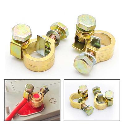 Simplified Installation Brass Battery Clips Pair Designed for Trucks