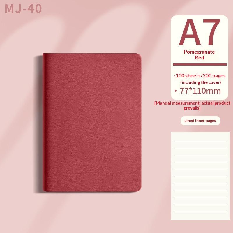 Pocket Journal Mini PU Leather Notebook 100 Sheets with Elastic Band for Teenager Diary Recording
