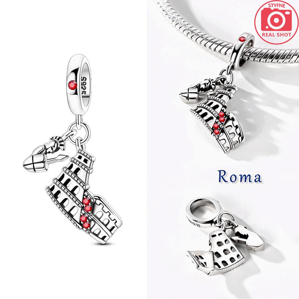 Девочка Оригинальный Металл Всемирно Известные Живописные Места Колизей Рим Эйфелева Башня Париж Бусины Подходит Браслет Тонкий Подарок Аксессуар Элегантный Мода Красивый Прекрасный