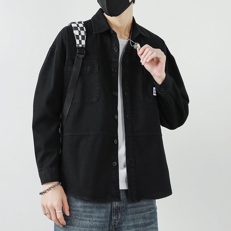 

Мужская рубашка, лацкан, свободный верхний кардиган, весенняя повседневная хлопковая рабочая рубашка 4XL