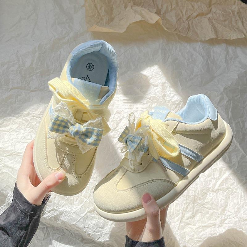 Dopamine campus wind board shoes women's new autumn niche bow platform white shoes women