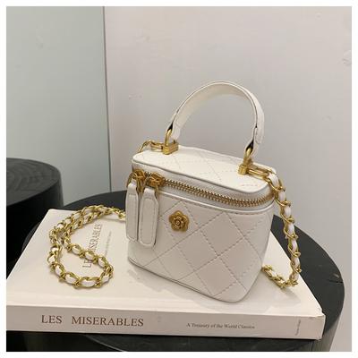 Portable Rhombus Chain Bag Women's New Fashion Shoulder Bag with Simple Texture Bucket Bag