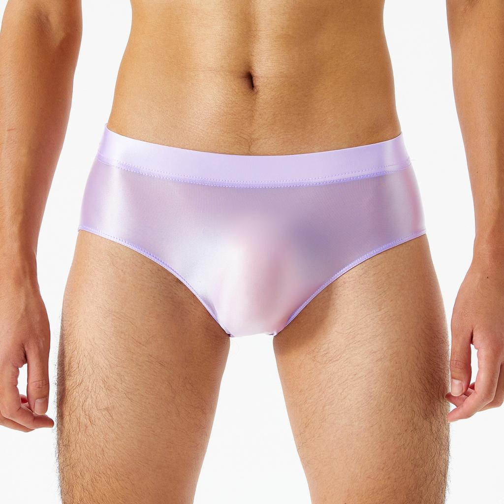 Slip de bain taille basse pour hommes, maillot de bain bikini brillant, maillot de bain