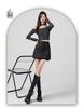 T98 Brown High-Waisted Leather Midi Skirt - Retro Distressed Style for Autumn/Winter