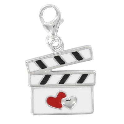 [Q4929] - Silver Charm Pendant 'Clap Cinema' Silver-white (rhodium-plated) - 15x15 Mm