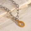 Elegant Stainless Steel Texture Jewelry Set with Round Stripes Designs Includes Necklace Earrings and Bracelet