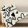 Lightweight Heart Pattern Flannel Throw Blanket Soft Cozy Warm Home Decor for Christmas & Halloween