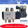 Pneumatický solenoidový ventil 4V210-08: Dvoupolohový, pěticestný řídicí ventil pro vzduchový válec (12V/24V/220V)