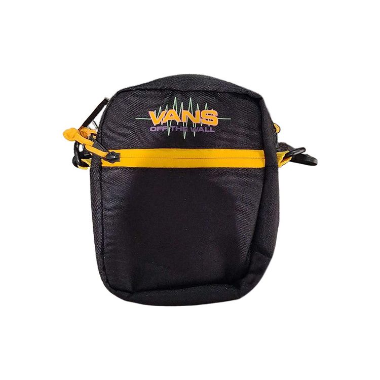 Vans Letter Logo Zipper Closure Polyester Shoulder Crossbody Bag Unisex bags Black Yellow VN0A4BH1ZER Black/Yellow