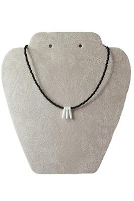 Black and White Beaded Choker Necklace – Handmade Accessory
