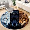 1PC Wolf Pack Office Round Area Rug, Indoor Mat Suitable ForOffice, Under Office Chairs Bedroom Living Room Home Decor, Room Deco f172
