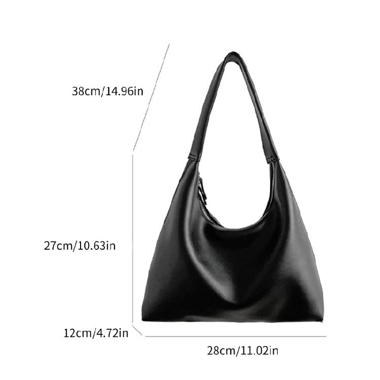 Shoulder Bag for Women Retro Pu Leather Clutch Purses Simple Hoboes Handbag with Zipper Closure Evening Underarm Purse
