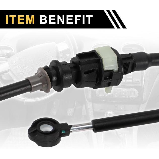 Automatic Transmission Gear Shifter Cable for Ford F-150 1992-1997 for Ford F-250 1992-1997 Auto Trans Gear Shift Control Lever Cable Metal Black