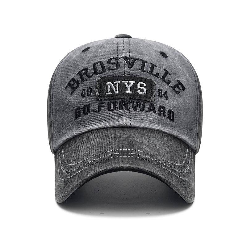 Trendy Distressed Embroidered Letter Baseball Cap for Men and Women