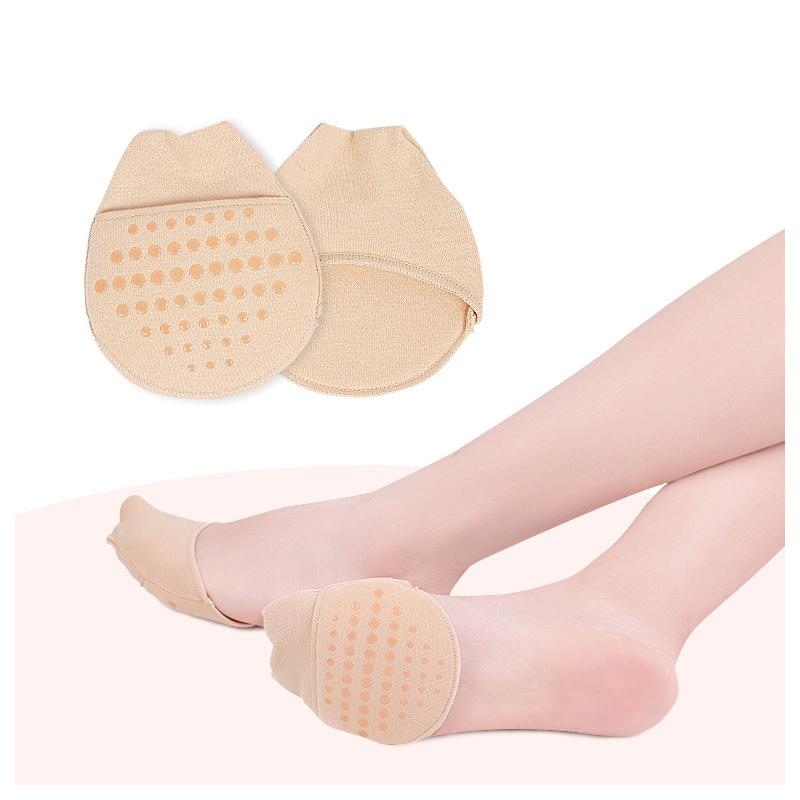 Half Forefoot Socks Foot Cushion Socks for High Heels Seamless Toe Topper Liner Non-Slip Pain Relief Sponge Women's Invisible