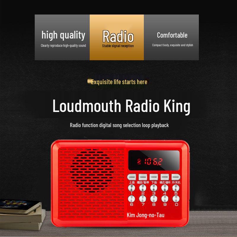 Jinzheng 875 Bluetooth Portable MP3 Player with Card Slot and High Volume for Elderly