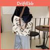 Black Green Brown White Panda Canvas Tote Bag With Large Capacity