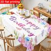 1pc Colorful Birthday Party Tablecloth - Durable Rectangular Table Cover, Reusable & Easy To Clean for Birthday Decorations, Gatherings, Indoor & Outd
