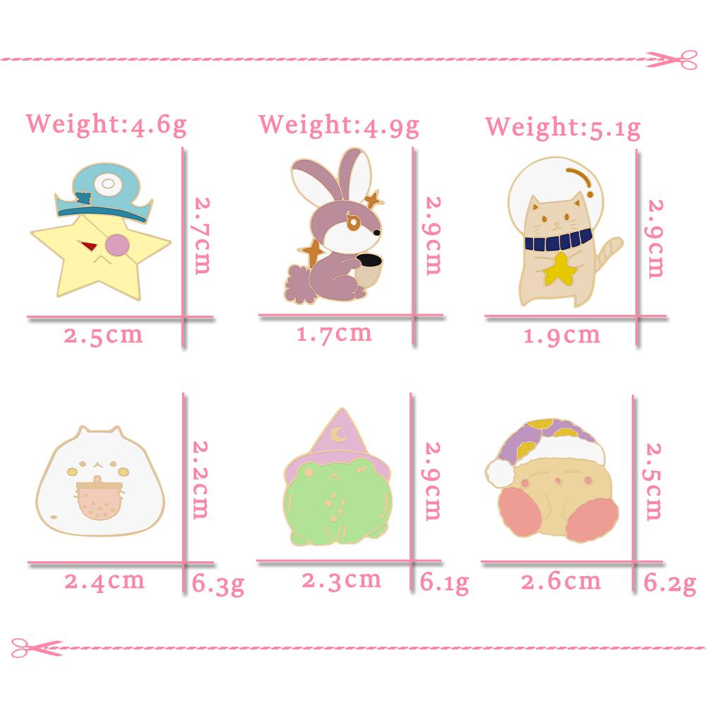 Cartoon Cute Animal Brooch Funny Rabbit Cats Star Pirates Enamel Pins Fashion Jewelry Backpack Denim Badge Gift for Kids Friends