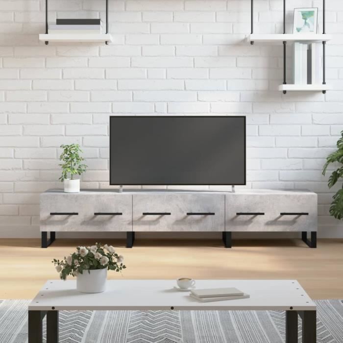 VidaXL Meuble TV gris béton 150x36x30 cm bois d'ingénierie 829176