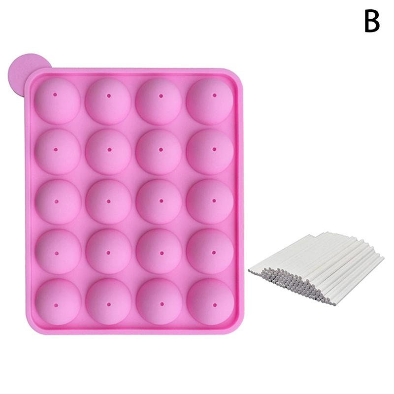 20 Hole Silicone Lollipop Mold DIY Chocolate Jelly Ice Ball Cake Molds Reusable Mold Baked Dessert Non-stick Mould Kitchen Tools
