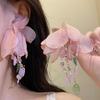 Pink Beaded Flower Tassel Necklace - Mori Style Gentle Spring/Summer Collarbone Chain for Women