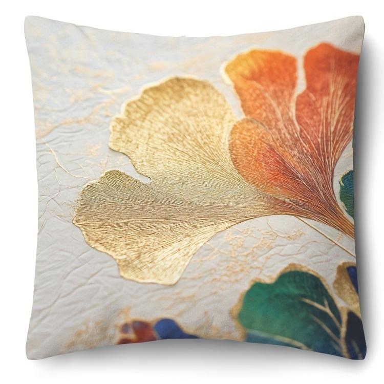 1pcs Ginkgo Leaf Pillow Cover For Home Living Room Bedroom Sofa Office Decorative Pillowcase Soft Throw Pillows 45x45cm