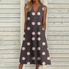 European and American summer new women's clothing, fashionable pocket V-neck striped sleeveless casual dress