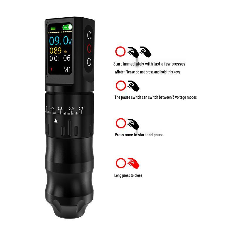 Yilong Wireless Adjustable Stroke Tattoo Pen with Color Screen