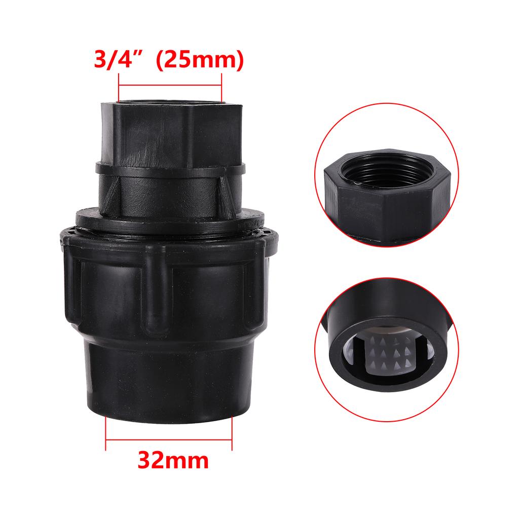 20/25/32/40/50mm PE Pipe Connector Adapter Conversion Female Thread 1/2" 3/4" 1" 1.2" 1.5" Watering Irrigation Accessories