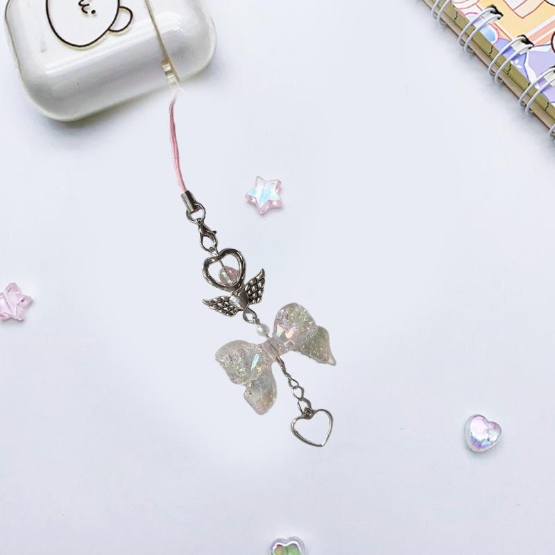 Trendy Bowknot Charm Stylish Keychain Fringe Chain Durable Phone Lanyard Long Lasting Phone Jewelry Suitable for Phone