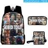 Skibidi Toilet Man Spoof Schoolbag Primary And Secondary School Backpack Satchel Pencil Bag Backpack Three-Piece Set