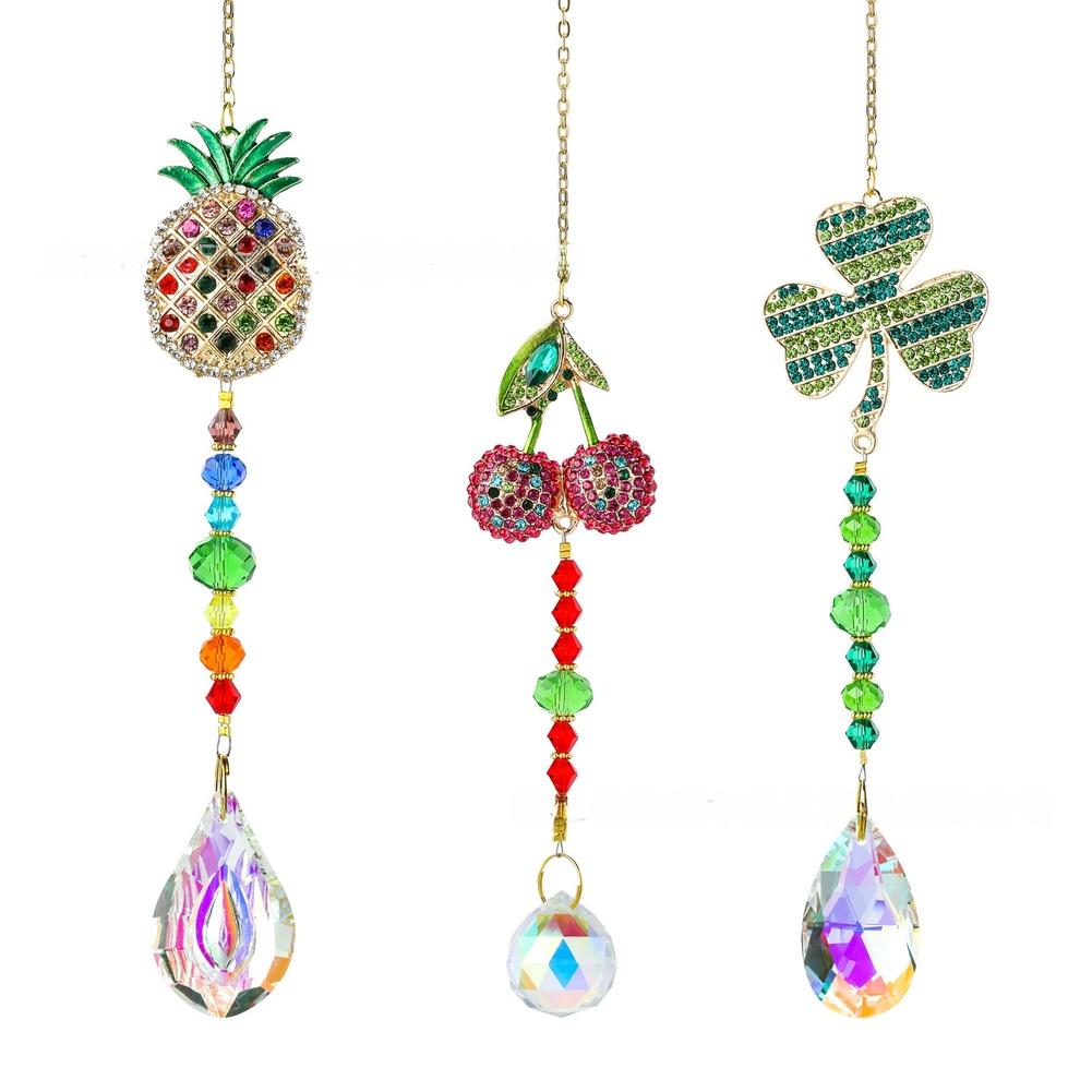 3 Pack Suncatchers Made with Reflective White and Metal Chains for Stable Outdoor or Indoor Hanging Applications