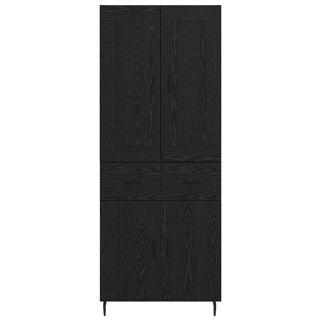 Highboard 2 pcs Black Oak look Wood based Material